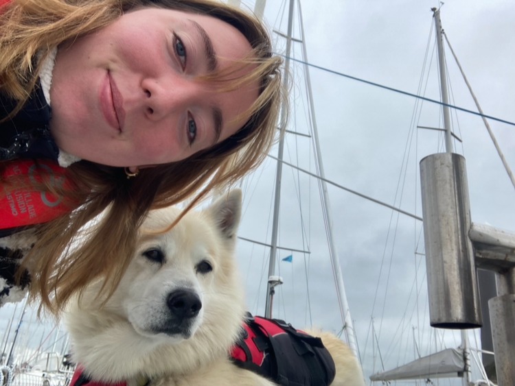 Marie Bézille et son chien